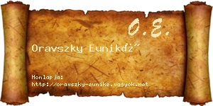 Oravszky Euniké névjegykártya